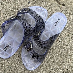 Black and white Snaked sandals